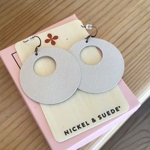 New Alabaster Novas Silver Hardware Nickel & Suede